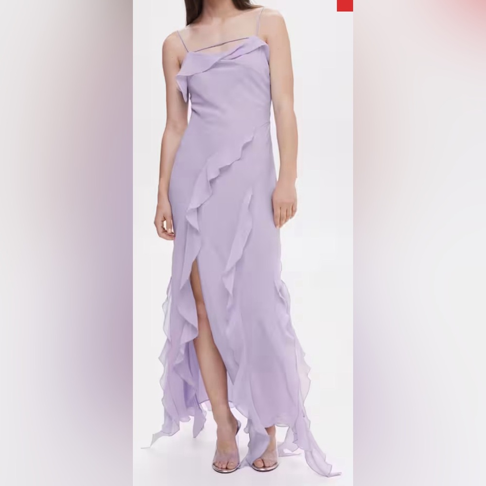Mango Lavender Ruffled Dress - Size 4 / Small